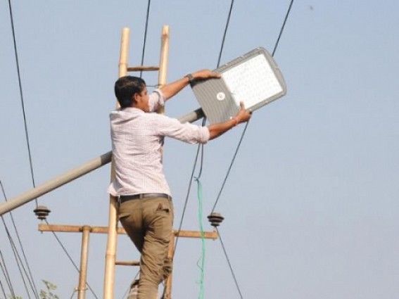 Third phase LED light installation from Motor stand kick starts :  Project likely to finish by May